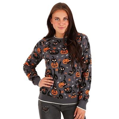 Netradiční Kitty Halloween svetr pro dospělé