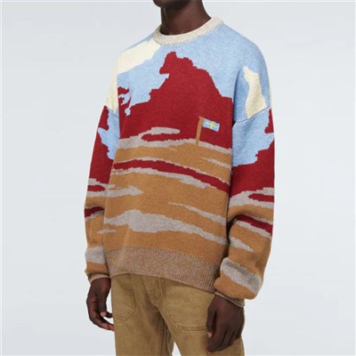 Pánské Vintage Ugly Christmas Hoodie Cardigan Svetry